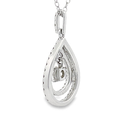 Colgantes de moda con diamante de .77 ct en oro blanco de 10 kt
