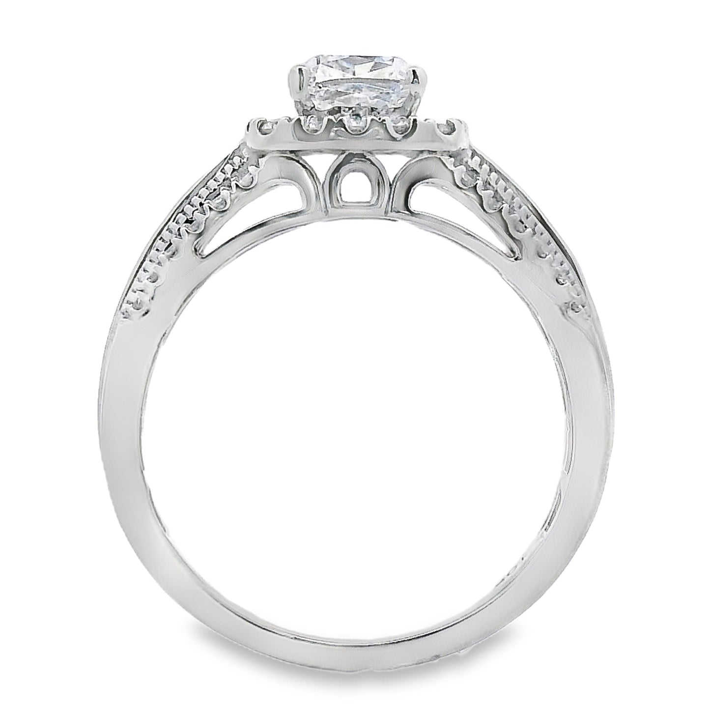 1.53 ct Diamante cultivado en laboratorio Eng Solo Oro Blanco 10KT