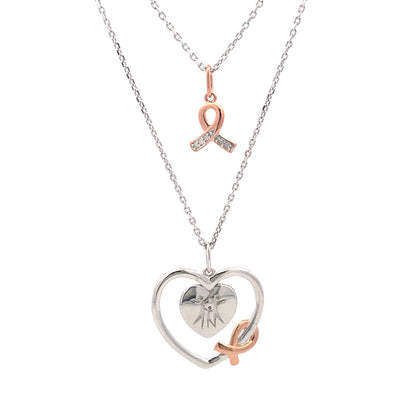 .02ct Diamond Heart Love Pendant Sterling Silver