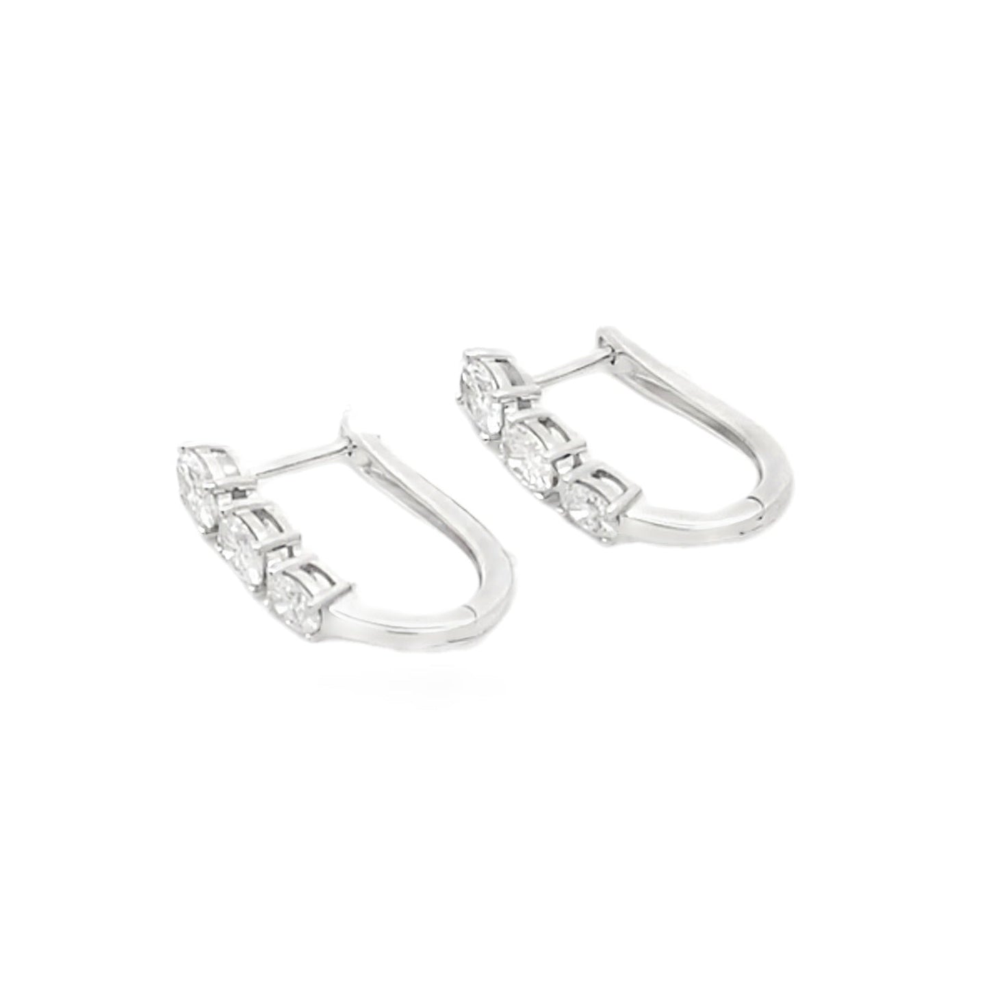 Pendientes de aro de oro blanco de 14kt con diamantes cultivados en laboratorio de 1,50 ct