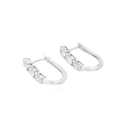 Pendientes de aro de oro blanco de 14kt con diamantes cultivados en laboratorio de 1,50 ct