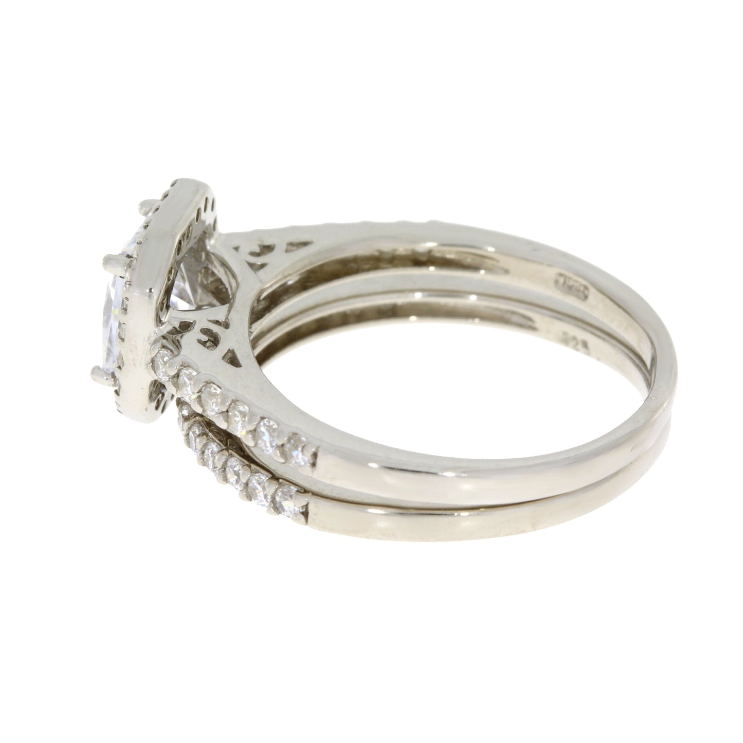 Circonita cúbica CZ SS Plata de ley de novia