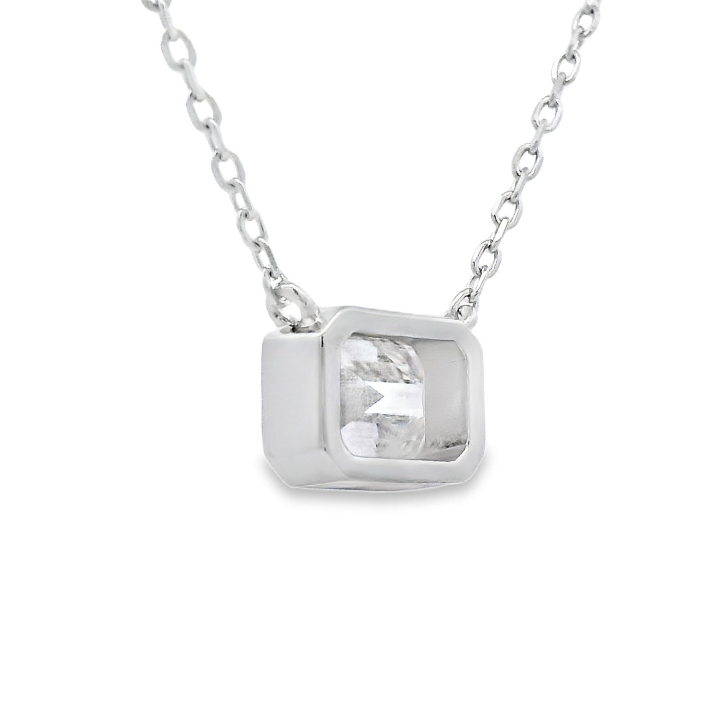 Colgante de moissanita de 0,85 ct de plata de ley