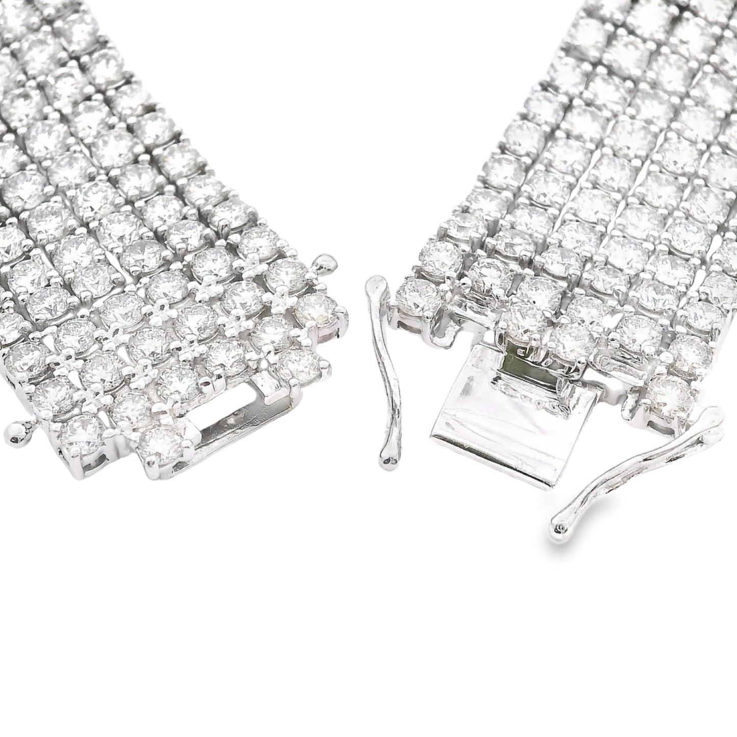 Pulsera de tenis de oro blanco de 14 KT con diamantes de 20,00 ct