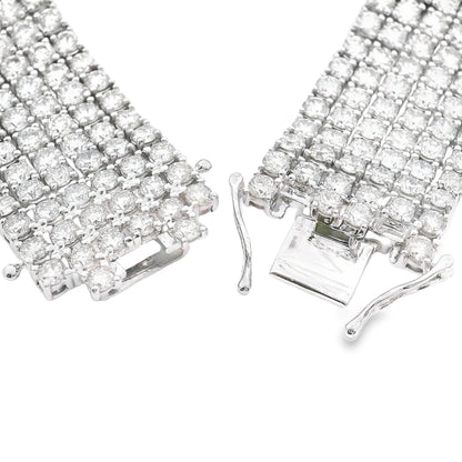 Pulsera de tenis de oro blanco de 14 KT con diamantes de 20,00 ct