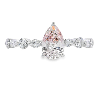 Diamante de laboratorio de 1,00 ct montura únicamente en oro blanco de 14 kt