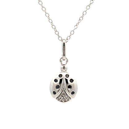 Colgante de animal de plata de ley con diamante negro de 0,08 ct