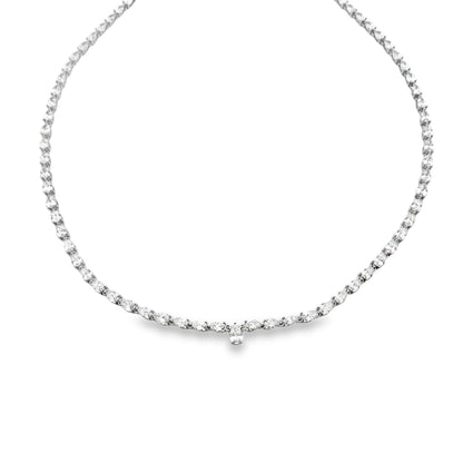Pulsera de tenis de oro blanco de 14 K con diamantes cultivados en laboratorio de 15,00 ct