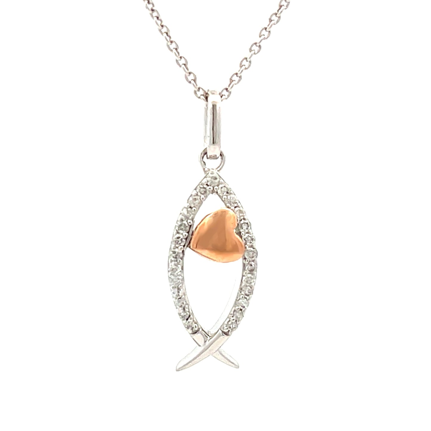 Colgante Cruz Religiosa de .17ct Plata de Ley Oro de 10KT