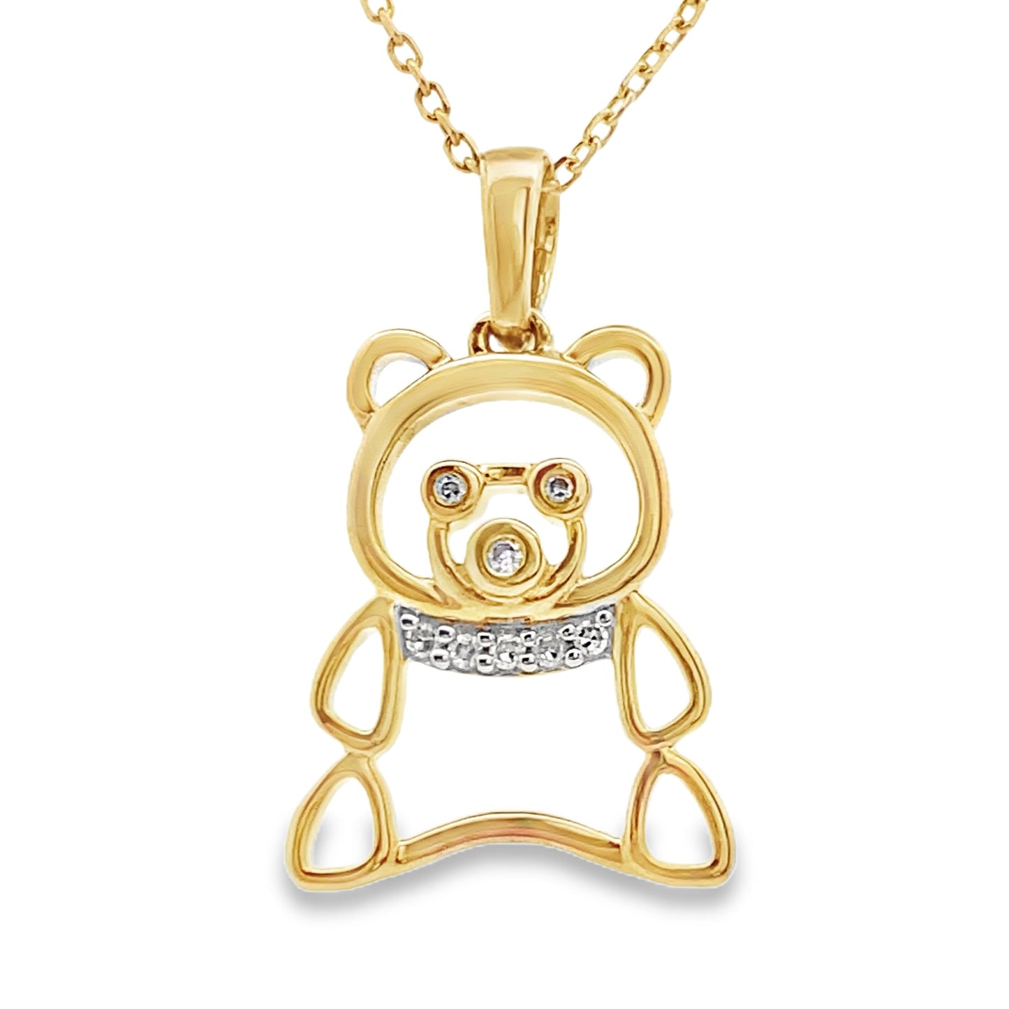 Colgante de animal con diamante de 0,03 ct en oro amarillo de 10 kt