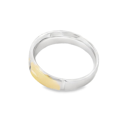 Anillo para hombre .02ct, de plata de ley y oro de 14 quilates
