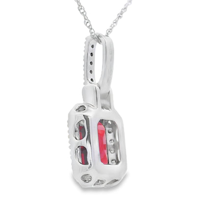1.31ct Garnet Diamond Fashion Pendants 10KT White Gold