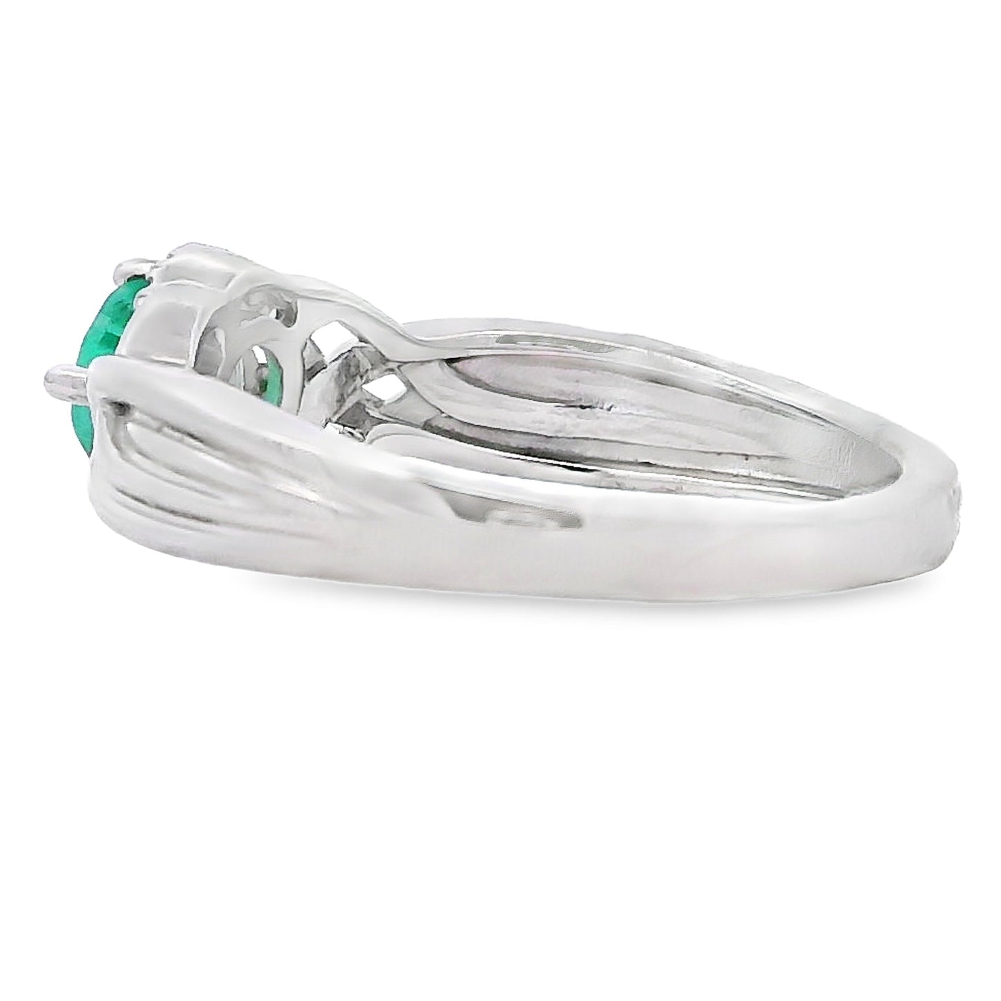 Anillo de Zirconia Esmeralda de .58ct en Plata de Ley