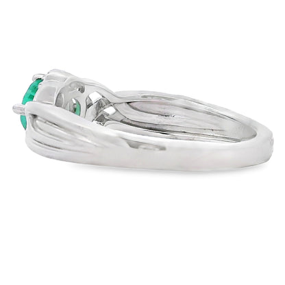 Anillo de Zirconia Esmeralda de .58ct en Plata de Ley
