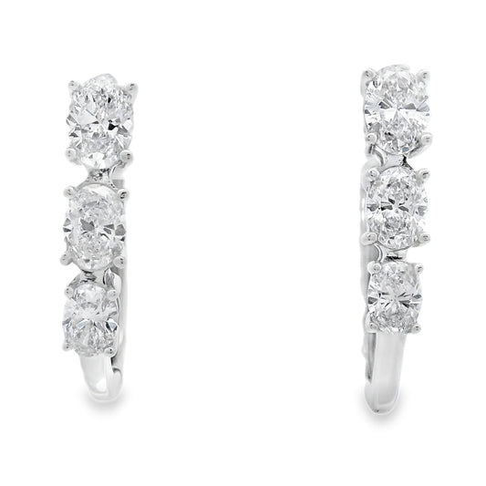 Pendientes de aro de oro blanco de 14kt con diamantes cultivados en laboratorio de 1,50 ct