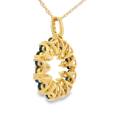 Colgantes de zafiro de moda de .10 ct en oro amarillo de 10 kt