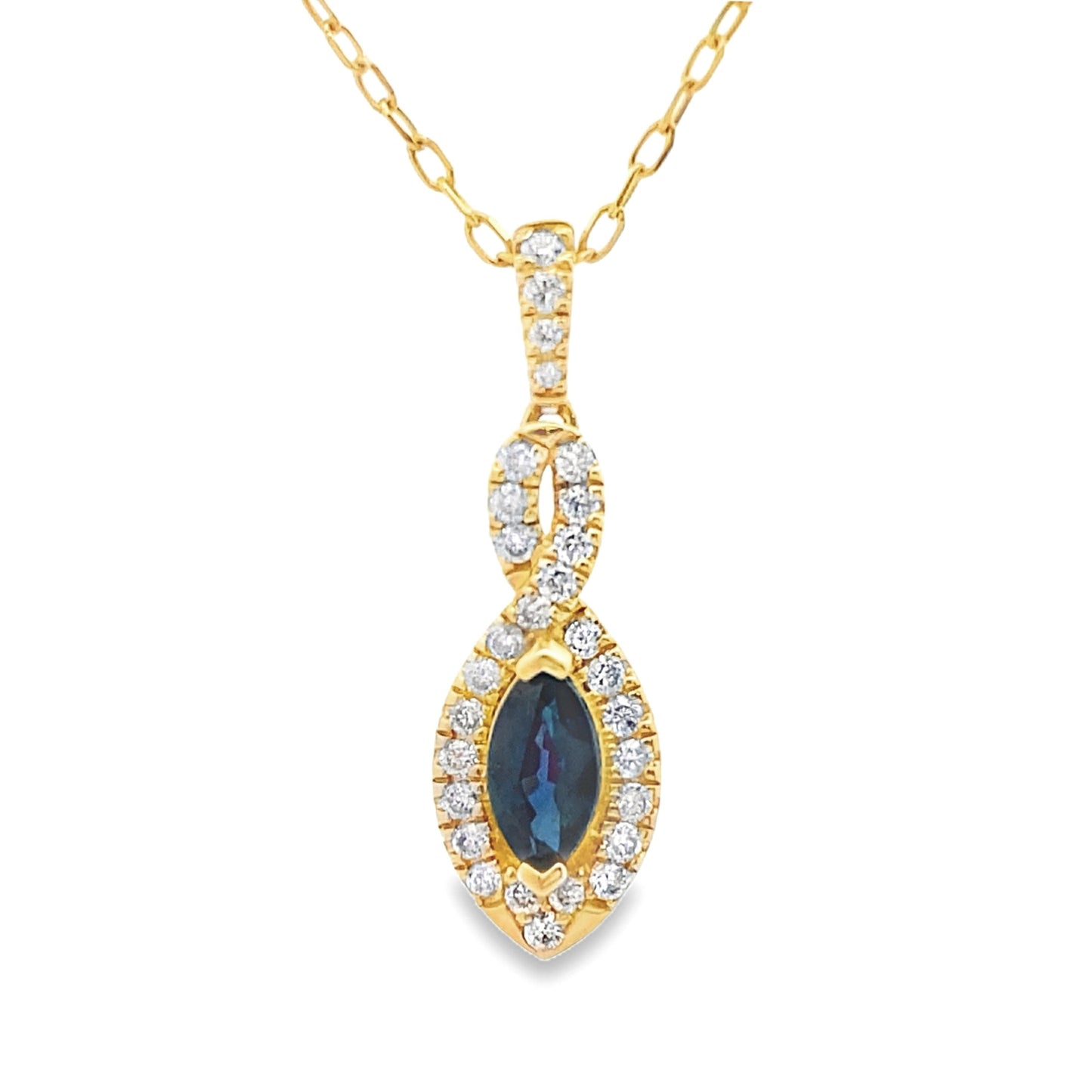 Sapphire Diamond Fashion Pendants 10KT Yellow Gold