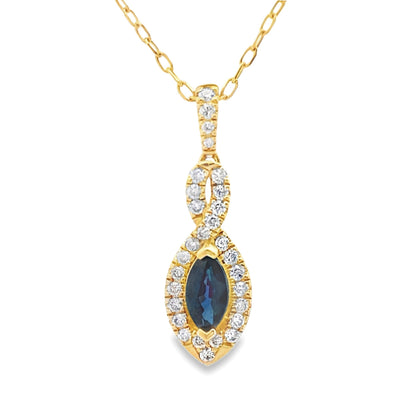 Sapphire Diamond Fashion Pendants 10KT Yellow Gold