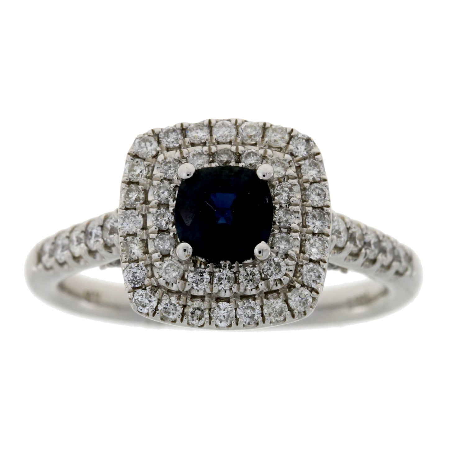 Anillo de Zafiro y Diamantes de 1.22ct Oro Blanco de 14KT