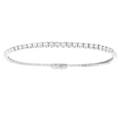 Pulsera de tenis de oro blanco de 14 K con diamantes de 3,00 ct