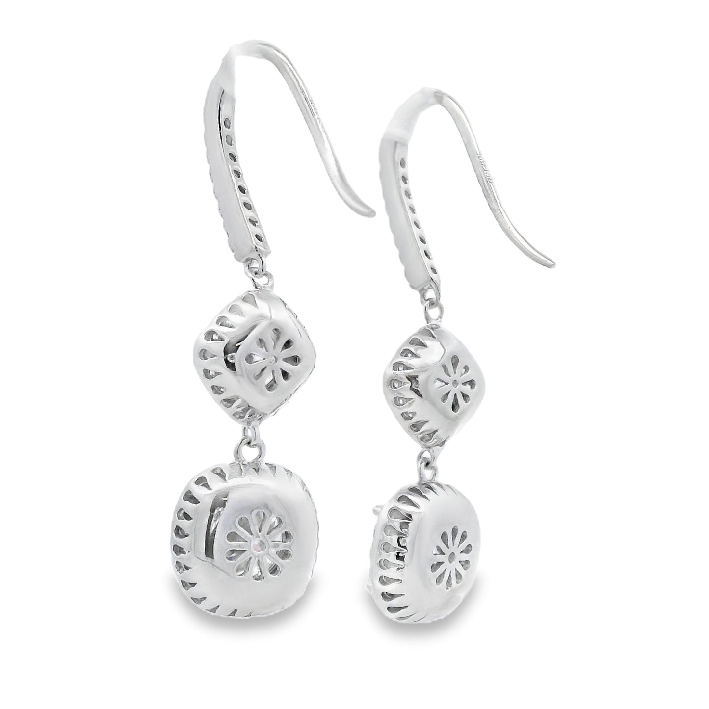 Aretes Colgantes de Moissanita de 8.51 ct de Plata Esterlina