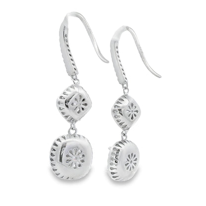 Aretes Colgantes de Moissanita de 8.51 ct de Plata Esterlina