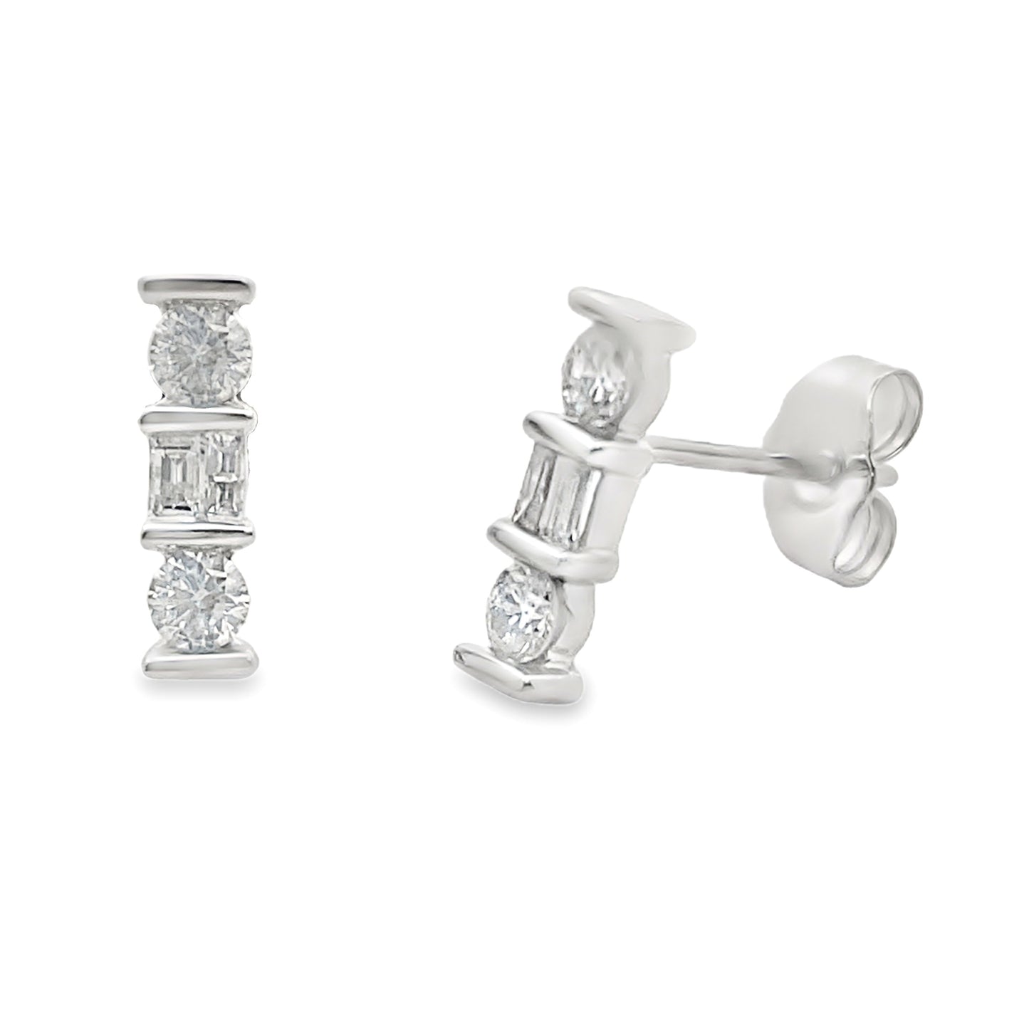 Pendientes de diamante de 0,20 quilates de oro blanco de 14 quilates