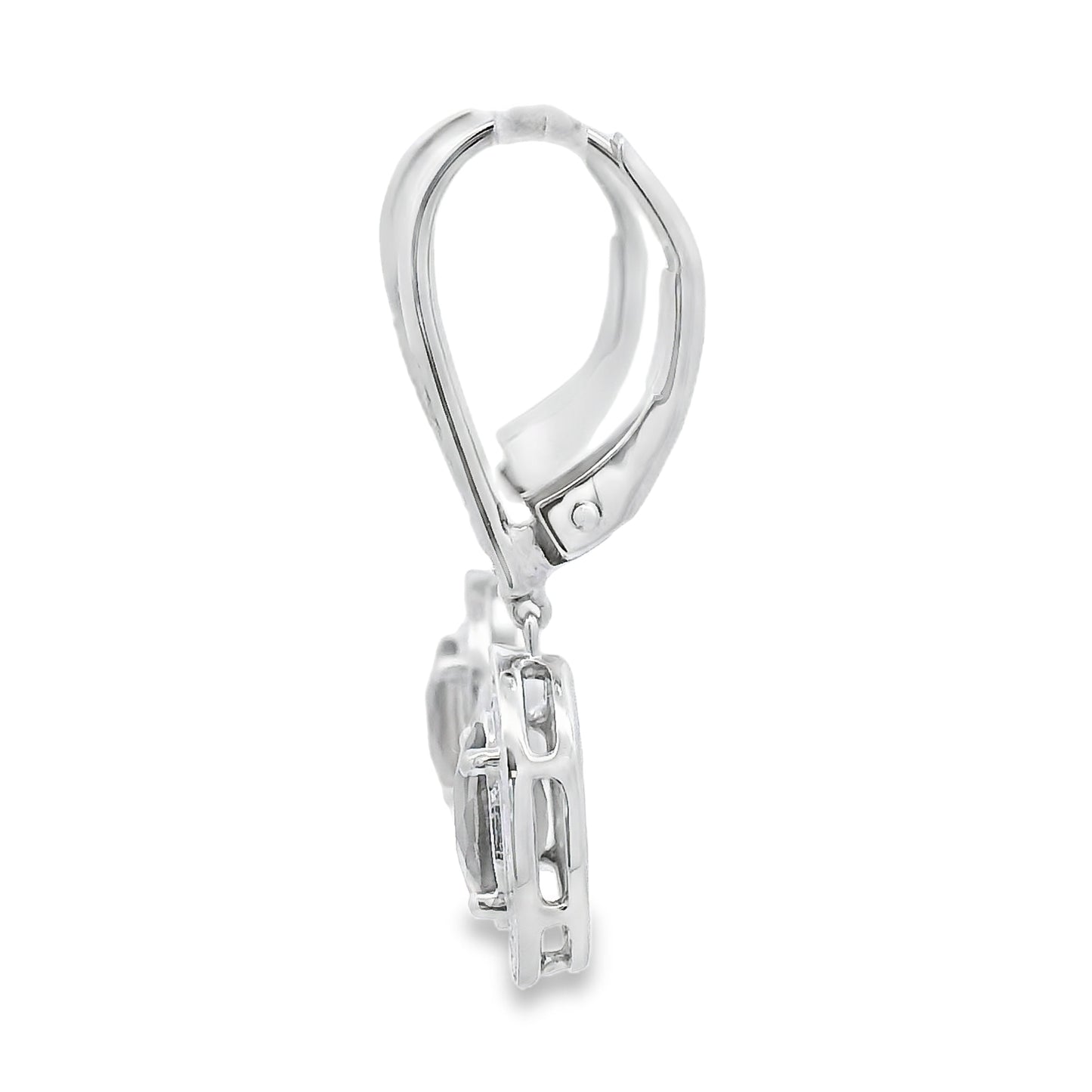 Pendientes colgantes de cuarzo y diamantes de 0,81 ct en oro blanco de 10 kt