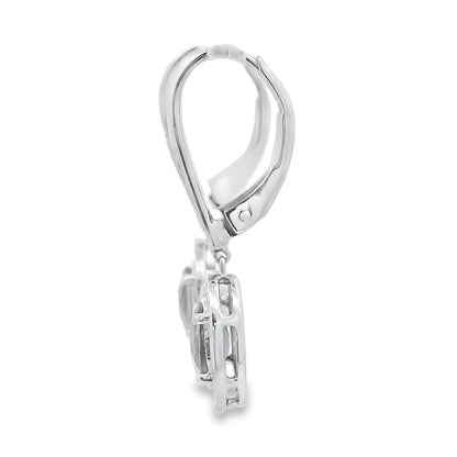 Pendientes colgantes de cuarzo y diamantes de 0,81 ct en oro blanco de 10 kt