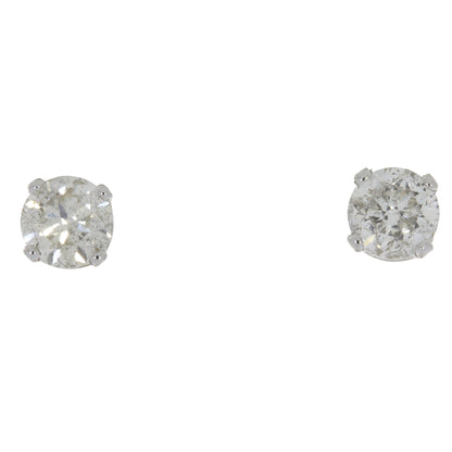 Pendientes de tuerca de diamante de 0,75 ct, oro blanco de 14 K