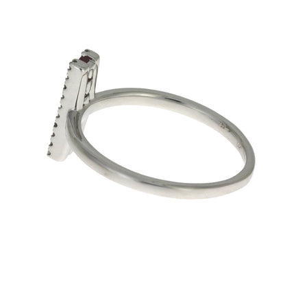 Anillo de rubí y diamante de 0,30 ct en oro blanco de 14 K