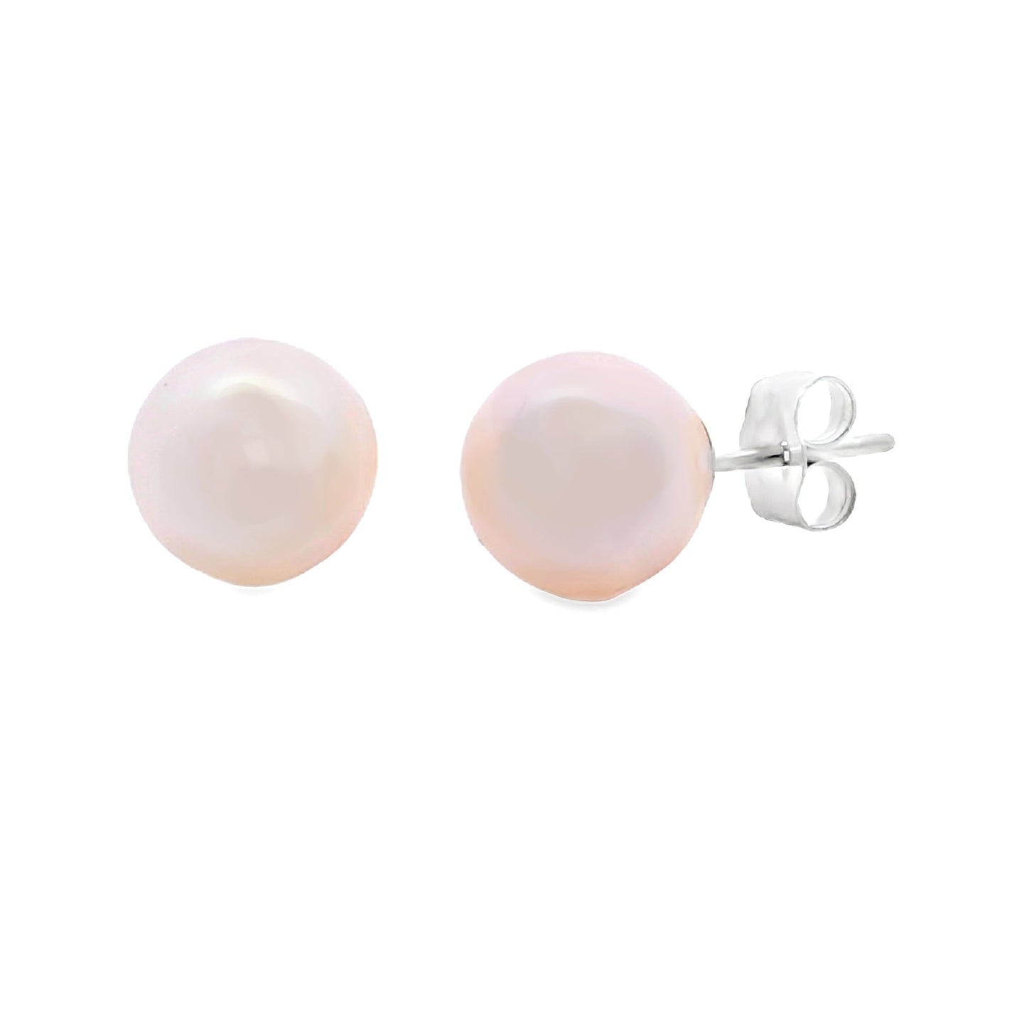Pendientes de perlas FW de oro blanco de 14 quilates