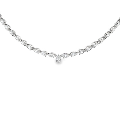 Pulsera de tenis de oro blanco de 14 K con diamantes cultivados en laboratorio de 15,00 ct
