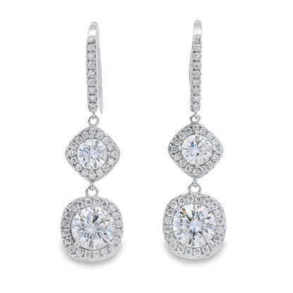 Aretes Colgantes de Moissanita de 8.51 ct de Plata Esterlina