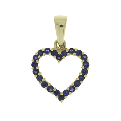 Colgante Corazón de Amor de Zafiro de .37ct en Oro Amarillo de 10KT