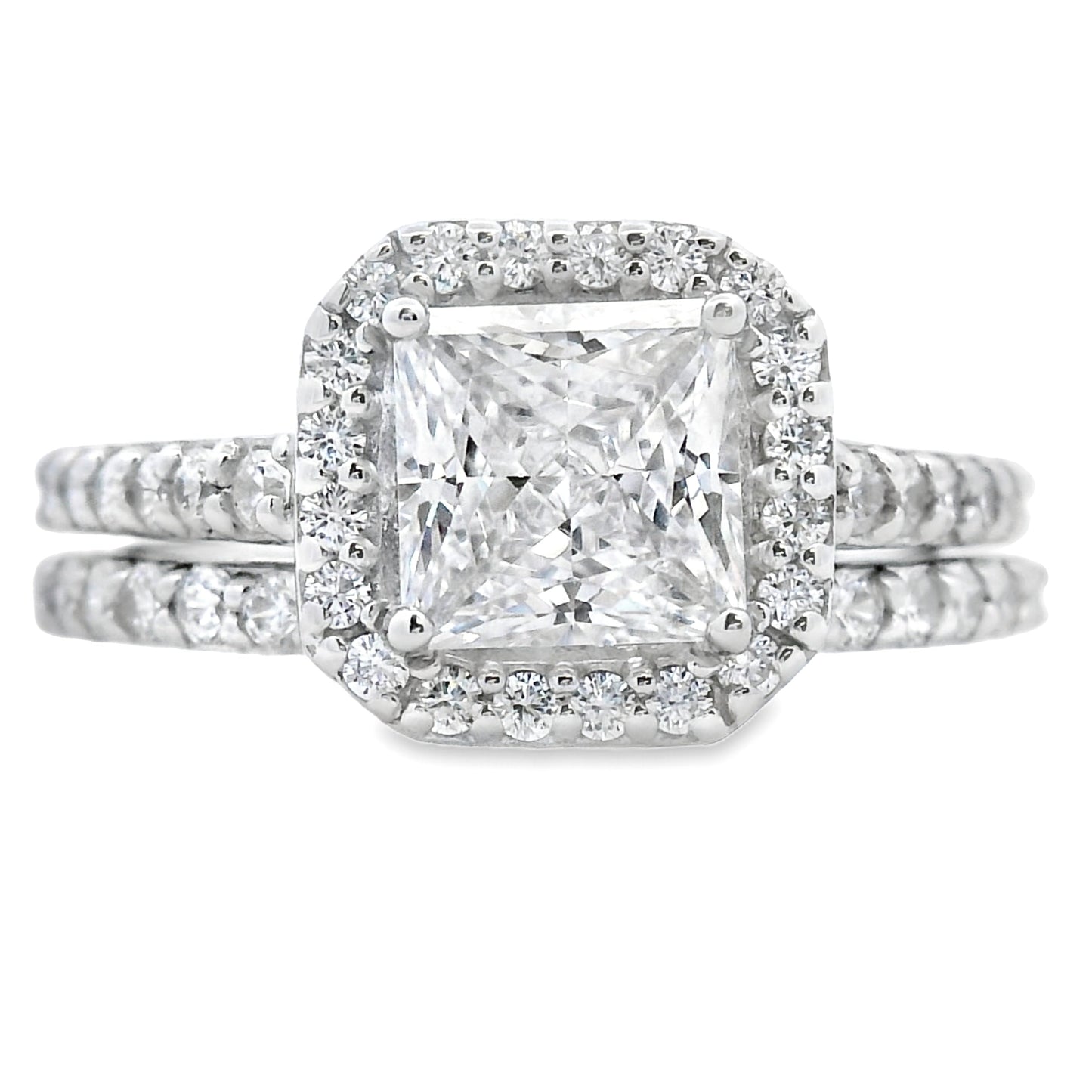 Circonita cúbica CZ SS Plata de ley de novia