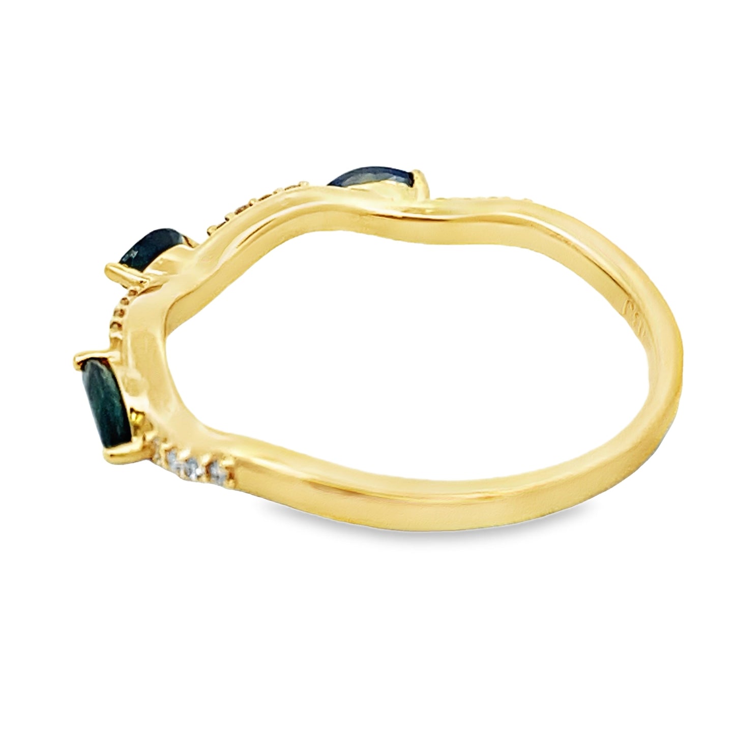 Anillo apilable de Zafiro Diamante en oro amarillo de 14K