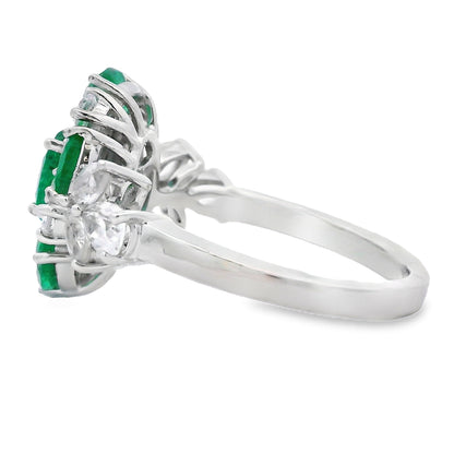 Anillo de circonita esmeralda de 2,98 ct de plata de ley