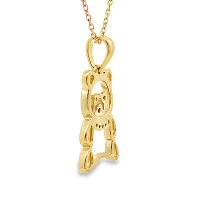 Colgante de animal con diamante de 0,03 ct en oro amarillo de 10 kt