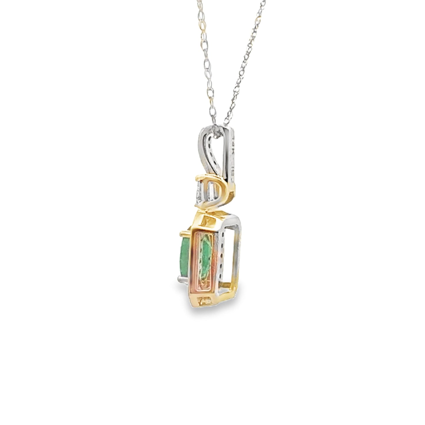 Colgantes de moda de diamante esmeralda de .57 ct oro amarillo de 14 KT
