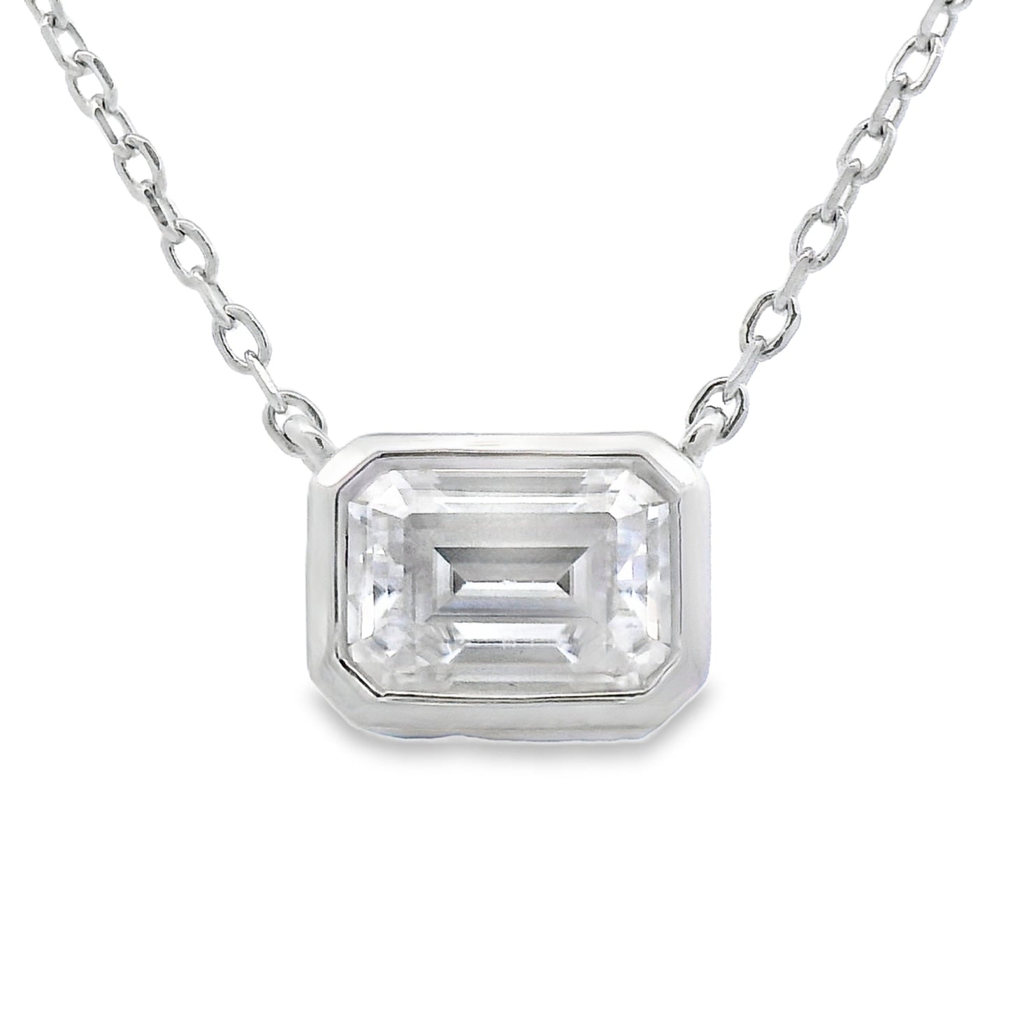 Colgante de moissanita de 0,85 ct de plata de ley
