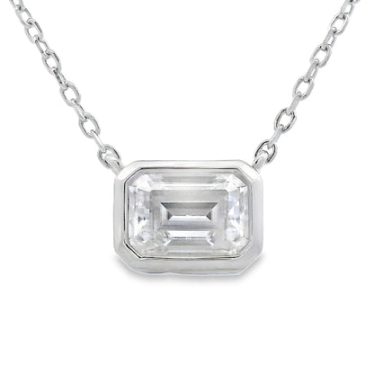 Colgante de moissanita de 0,85 ct de plata de ley