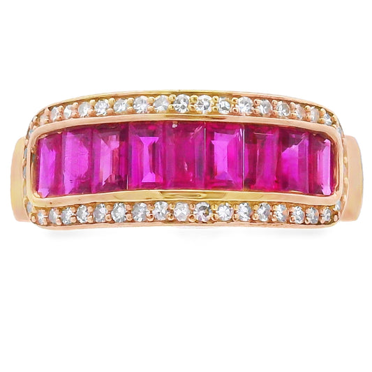 Anillo de rubí y diamantes de 1.10 ct Oro amarillo de 10 KT
