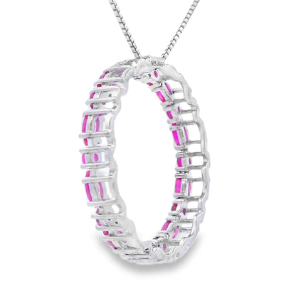 Colgante Círculo de Amor de Rubí en Plata de Ley