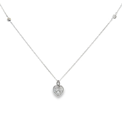 Colgantes de moda con diamante de .31 ct en oro blanco de 14 K