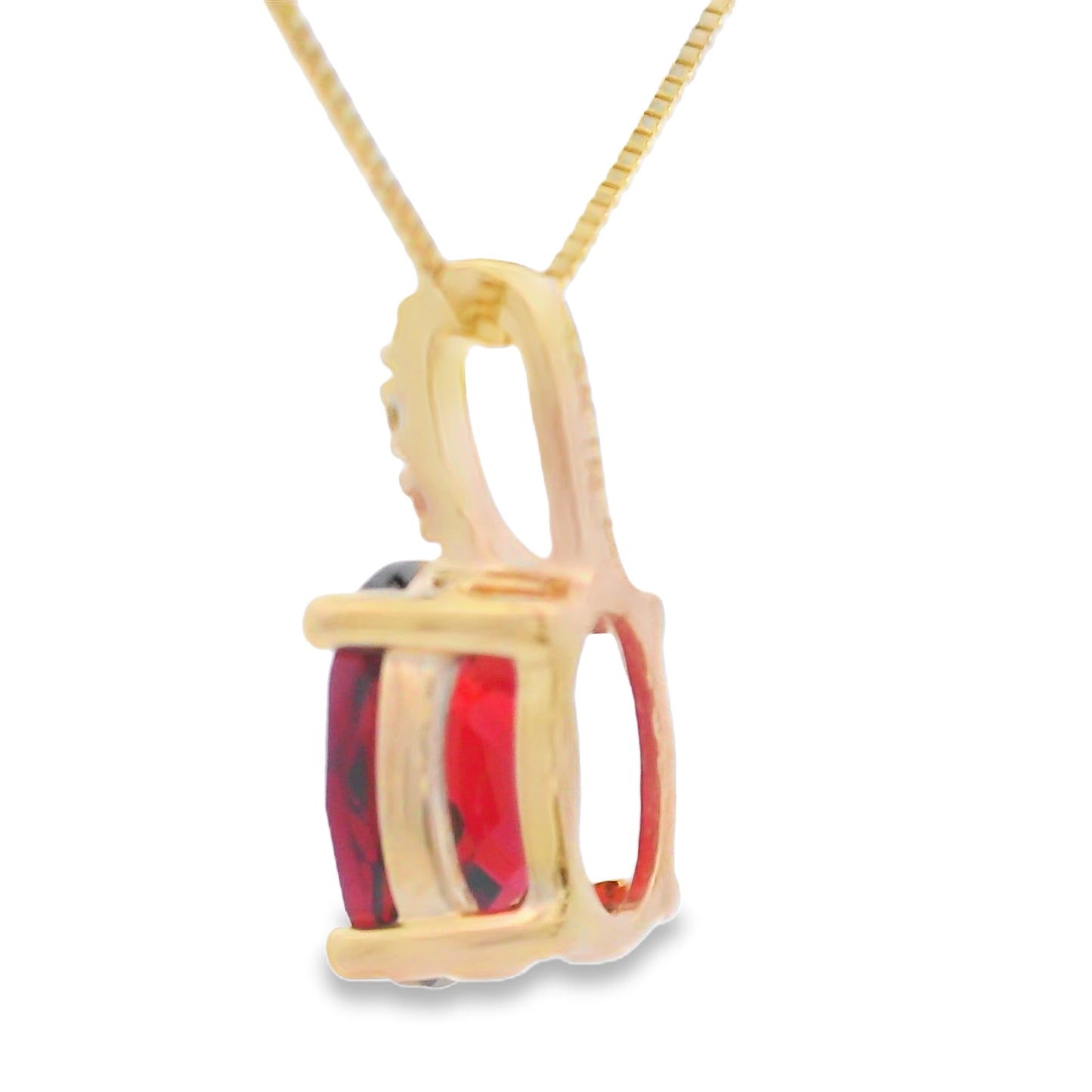 1.34ct Colgantes de Moda con Granates y Diamantes Oro Amarillo de 10KT