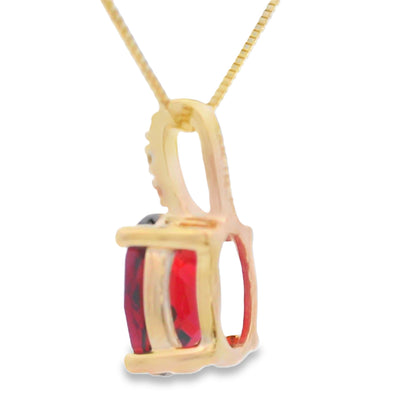 1.34ct Colgantes de Moda con Granates y Diamantes Oro Amarillo de 10KT