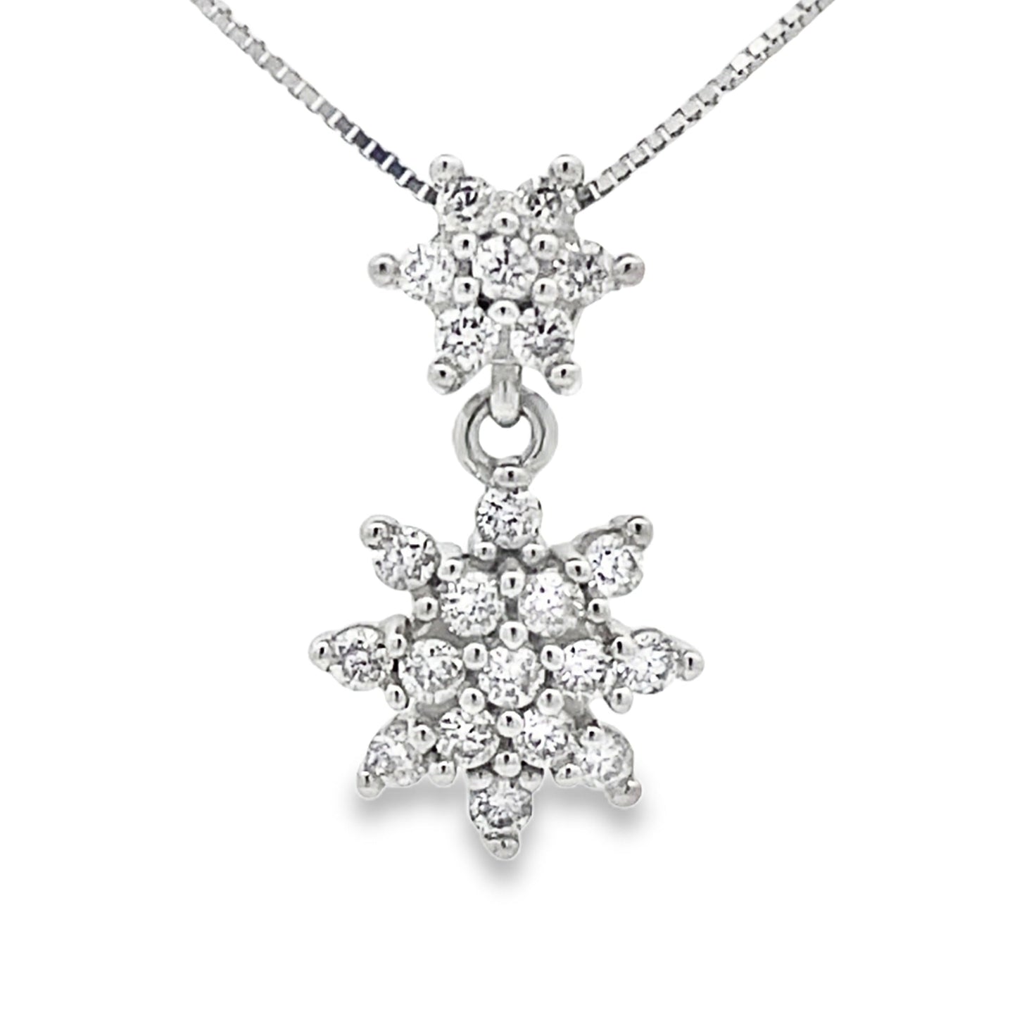 Colgantes de moda con diamantes cultivados en laboratorio, oro blanco de 10 quilates