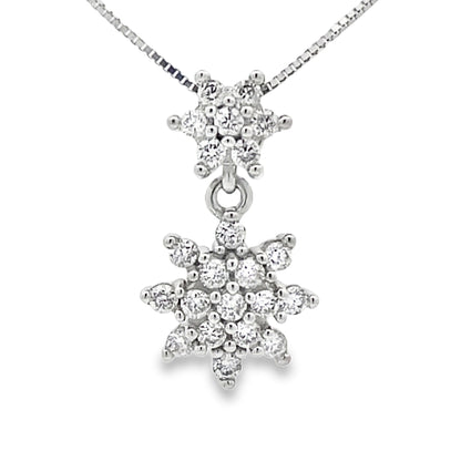 Colgantes de moda con diamantes cultivados en laboratorio, oro blanco de 10 quilates