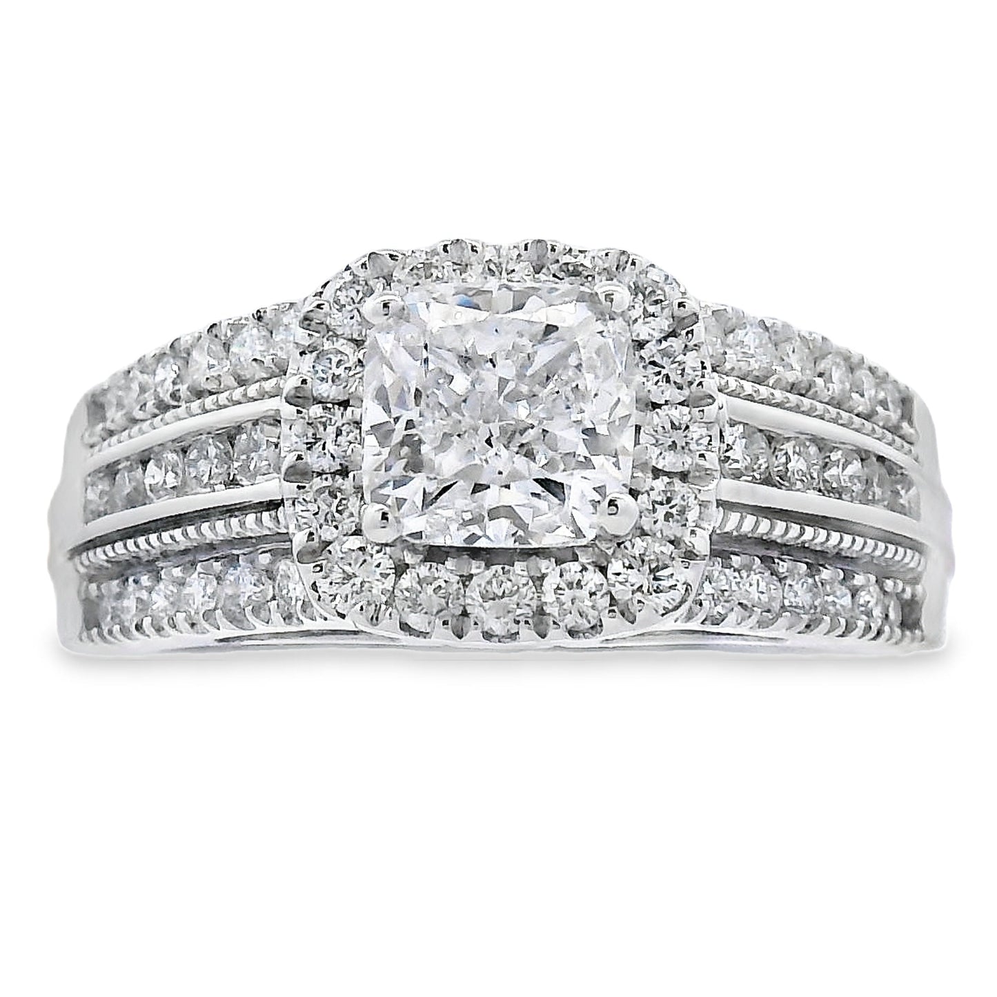 1.53 ct Diamante cultivado en laboratorio Eng Solo Oro Blanco 10KT